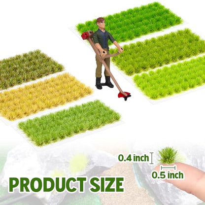 Warmtree 360 Pcs Static Grass Lowland Shrubs Tuft Terrain Model Kit for Train Landscape Railroad Scenery Sand Military Layout Model Miniature Bases and Dioramas - color: Color D
