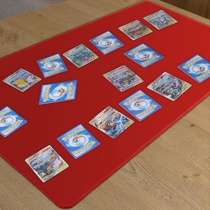 Biouai Playmat for TCG Card Playing Game, 2PCS Stitched Play Mat with Tube for Cards Gameplay, MTG, Yugioh, Magic The Gathering（ (24 x 14 in, 2 Pack)） - color: Black & Red