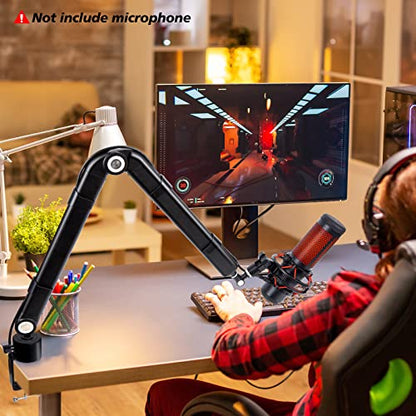 SUNMON Mic Stand Boom Arm - Microphone Arm Compatible with HyperX QuadCast, 360° Rotation Microphone Stand, Weighted Metal Mic Boom Arm for HyperX QuadCast,Blue Yeti,Shure MV7,Rode and Most Gaming - color: Microphone Boom Arm