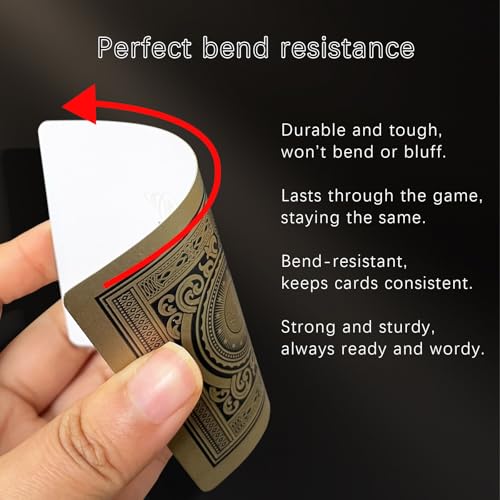 Ben Niu Gold Edge 100% Plastic Poker Size Playing Cards Jumbo Index | Waterproof pvc material, fully washable surface, 180 degree flexibility, matte finish, luxury present - color: 333 Poker 117 Golden Gear