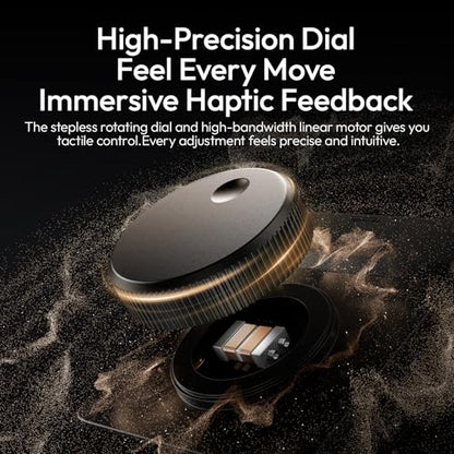 ULANZI D100H Wireless Video Editing Keyboard with Dial Knob | Haptic Dial, 7 Customizable Keys, Dual-Mode 60-Day Battery, BLE 5.0 3-Device, Ulanzi Connect Lighting & Smart Home - color: D100H