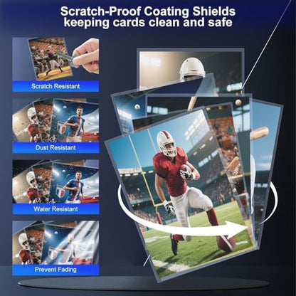 500 Counts Card Sleeves for Trading Cards,Soft Penny Card Sleeves,Clear Plastic Standard Size Card Protectors for MTG, TCG,Sports Collectibles (Basketball, Baseball, Football)(500)