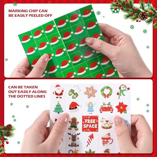 Blosssound Christmas Bingo Game for Kids & Adults, 24 Players Ugly Sweater Holiday Party Game Cards Set, Family Xmas Activities, Classroom & Office Party Supplies - style: Christmas