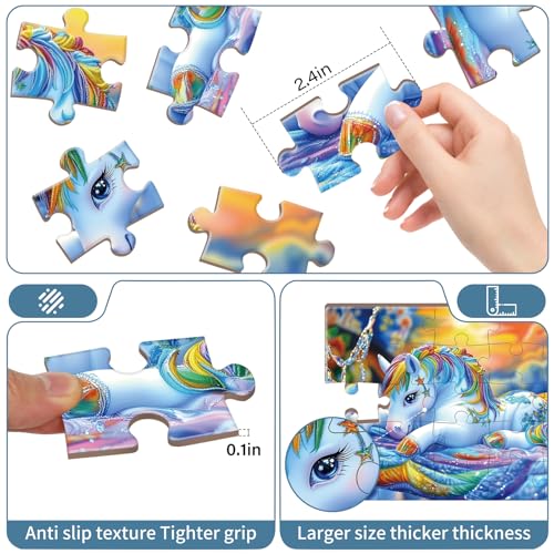 6 Pack 25 Piece Large Piece Puzzles for Seniors with Dementia & Alzheimer's Puzzles | Memory Care Games for Elderly Adults | Easy Grip Cognitive Activities in Nursing Home