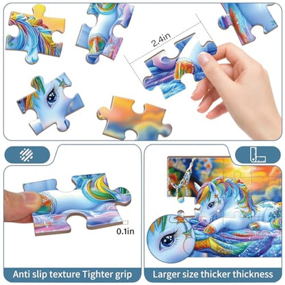 6 Pack 25 Piece Large Piece Puzzles for Seniors with Dementia & Alzheimer's Puzzles | Memory Care Games for Elderly Adults | Easy Grip Cognitive Activities in Nursing Home