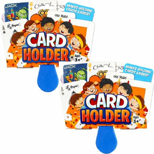 Regal Games 2 Pack Card Holders for Playing Cards - Kids Card Holder with Plastic Paddles - Ideal for Family Fun Game Night and Travel (Ages 3+) - color: 2 Pack
