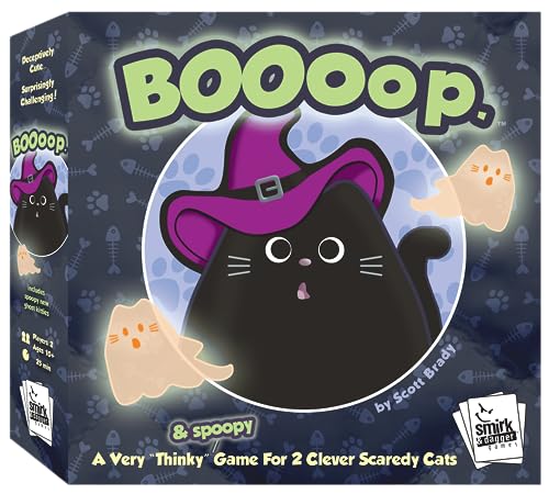 BOOoop by Smirk & Dagger: Adorable 2 Player Strategy Board Game, with 34 Cat and Kitten Pieces, Halloween Edition with NEW Ghost Cats, A Great Gift for Couples, Family, Adults and Kids Ages 10 and Up - style: BOOOOP