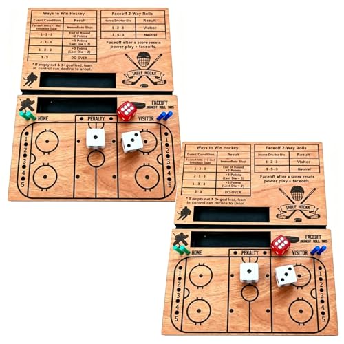Hockey Dice Game, Fast-Paced Tabletop Ice Hockey Strategy Board Game for 2 Players, Portable Travel Sports Dice Games with Faceoff Action, Fun Family Games for Hockeys Fans, Adults - color: 2pcs