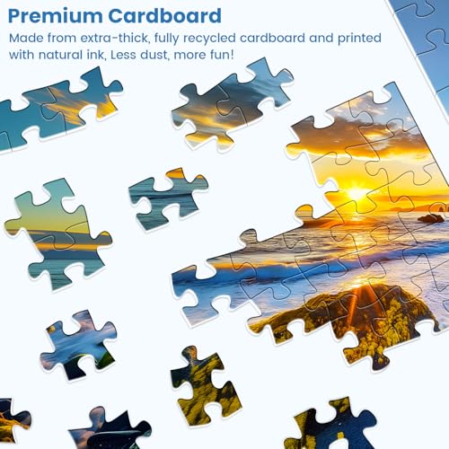 500 Pieces Puzzle for Adults - Olympic National Park Jigsaw Puzzle for Adults Teens,Recycled Cardboard Sunset Beach Puzzle 500 Pieces,Challenging Game for Family Fun & Gift Idea,20.5 x 15 in - style: Olympic Park