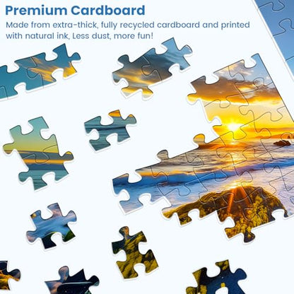 500 Pieces Puzzle for Adults - Olympic National Park Jigsaw Puzzle for Adults Teens,Recycled Cardboard Sunset Beach Puzzle 500 Pieces,Challenging Game for Family Fun & Gift Idea,20.5 x 15 in - style: Olympic Park