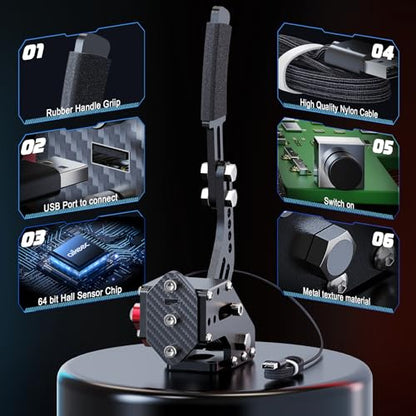 aikeec USB Handbrake for PS4 PS5 Playstation : Compatible with Logitech G27 G29- PC Handbrake for G27 G29 G920 Thrusmsater T300 T500-Racing Game Handbrake