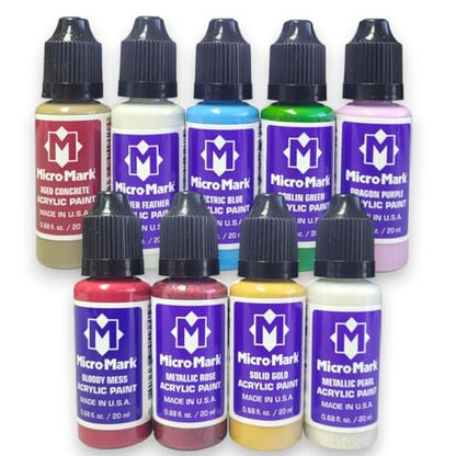 Micro-Mark Legendary Wargame Acrylic Paint Set – 9-Piece 20ml High-Pigment Acrylics for Fantasy, Sci-Fi & Tabletop Miniatures – Brush & Airbrush Compatible