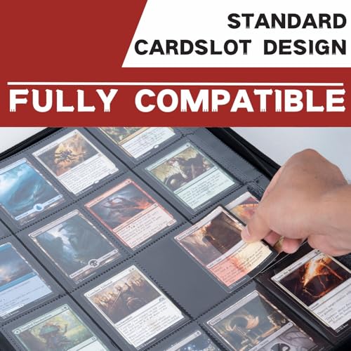 1000+ Pockets Trading Card Binder, 16-Pocket Card Ablum Compatible with MTG,Sports Cards & Other Standard Size Trading Cards (Red) - color: Red