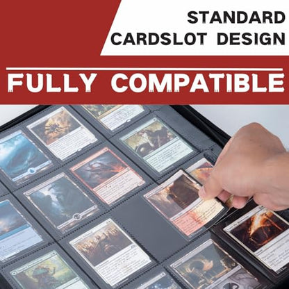 1000+ Pockets Trading Card Binder, 16-Pocket Card Ablum Compatible with MTG,Sports Cards & Other Standard Size Trading Cards (Red) - color: Red