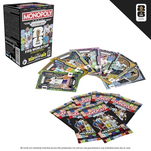 Monopoly Panini Prizm: FIFA World Cup Trading Cards Booster Box | Current Stars and Legends | 2+ Players, Ages 8+ | Gifts for Soccer Fans - style: Monopoly Booster Pack