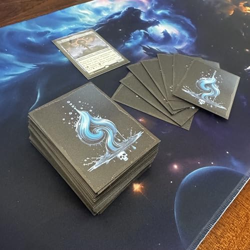 100 Ct. TCG Art Card Sleeves with Matte Textured Back. Blue Black design perfect for dimir or control decks - Compatible with Magic The Gathering and Other TCGs & LCGs (Deadly Control) Foxtrot Designs - color: Deadly Control
