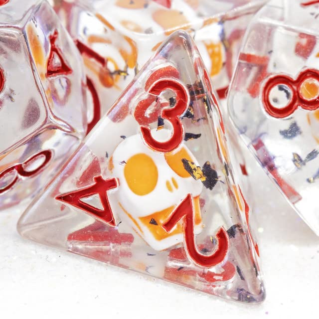 Sage's Portal Familiars and Reagents Resin DND Dice Set Polyhedral Dice Set for Dungeons and Dragons RPG Tabletop TTRPG (Animated Skull) - color: Animated Skull