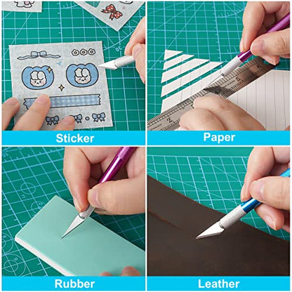 DIYSELF 55 PCS Exacto Knife Set, Hobby Knife Kit, A5 Mat & Blades Included | Craft knife and hobby knife kit for scrapbooking, stencils, fondant, paper cutting and precision art carving