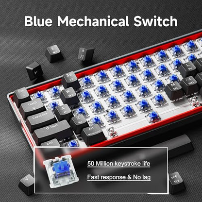 KEMOVE K61SE Gaming Mechanical Keyboard, 60 Percent Wired RGB Backlit N-Key Rollover Compact Mini 61 Keys Keyboard for PC Laptop, Blue Switch - color: Black-RGB, size: Blue Switch