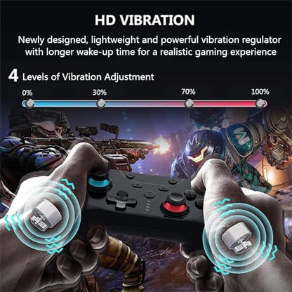 Matbip Wireless Controller for Switch/Switch Lite/Switch OLED/Switch 2, Wireless controller with 2 back buttons, 3-level TURBO adjustable(blue&red) - color: 1 blue&red