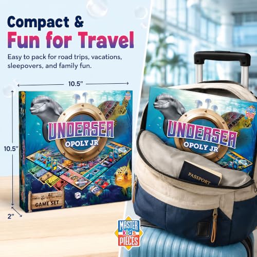 MasterPieces 어린이 및 가족 보드 게임 - Undersea Opoly Jr. - 어린이 및 가족을 위한 공식 라이선스 보드 게임 - style: 해저