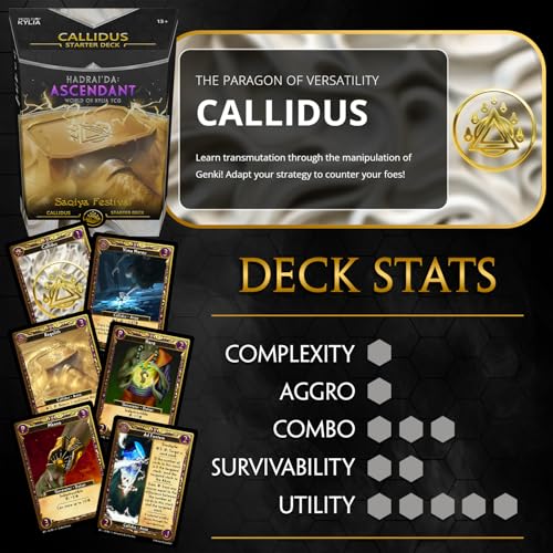 Ascendant TCG | Saqiya Festival - Callidus Starter Deck | Strategic Sci-Fi Fantasy Collectible Card Game | 80-Card Ready-to-Play Deck | Ages 13+