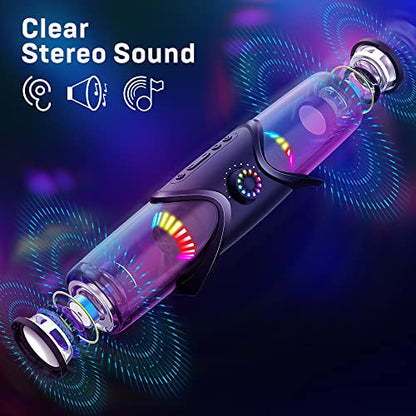 WolfLawS Computer Speakers,Bluetooth SoundBar,Computer Speakers for Desktop Monitor with RGB Light,PC Speakers with Subwoofer,USB Powered Sound Bar for Laptop 3.5mm Headphone Jack