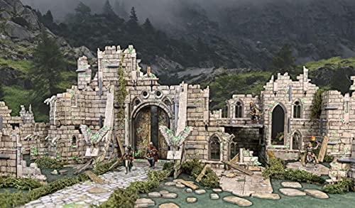 Battle Systems – Modular Fantasy Scenery – Perfect for Roleplaying and Wargames - Multi Level Tabletop Terrain for 28mm Miniatures – Colour Printed Model Diorama – DND Warhammer (Ruined Monastery) - style: Ruined Monastery