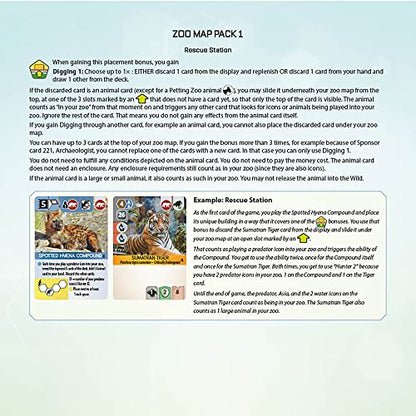 Capstone Games Ark Nova: Zoo Map Pack 1 Strategy Board Game for 1–4 Players | Competitive Euro-Style Zoo Management Expansion with Engine Building, Card Drafting, Conservation | Ages 14+, 90–150 Min - style: Zoo Map Pack 1