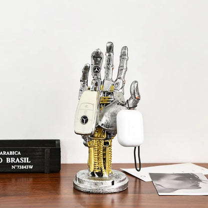 Cyberpenk Silverhand Mechanical Hand, Gaming Controller Holder Stand Punk Style Steampunk Modern Home Decor Gaming Room Decor Resin Art Gift