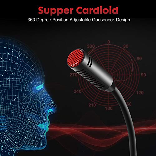Perrycom USB Computer Microphone, Plug&Play Cardioid Condenser PC Laptop Mic, On/Off and Mute Buttons with LED Indicator, Compatible with Windows/Mac, Ideal for YouTube,Zoom,Recording,Games (6ft)