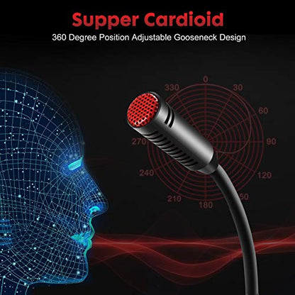 Perrycom USB Computer Microphone, Plug&Play Cardioid Condenser PC Laptop Mic, On/Off and Mute Buttons with LED Indicator, Compatible with Windows/Mac, Ideal for YouTube,Zoom,Recording,Games (6ft)