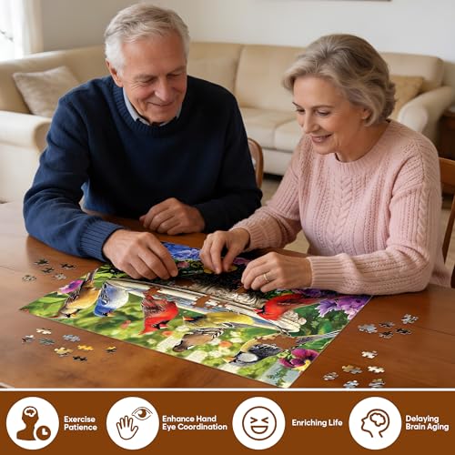 500 Piece Puzzles for Adults, Birds Jigsaw Puzzle 500 Piece for Adults Seniors, Recycled Cardboard Large Piece Puzzle 500, Family Games Great Gift for Mom Dad Family Friends 20.5 x 15 in - style: Birds Puzzle