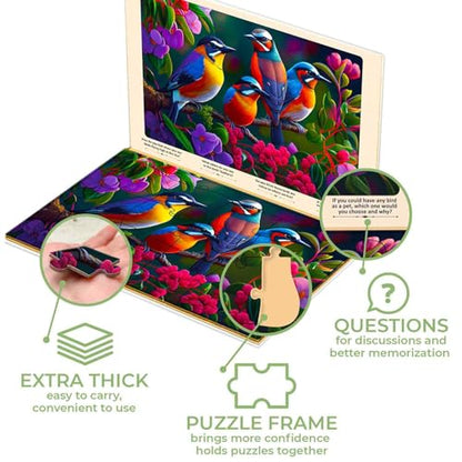Large Piece Dementia Puzzles for Seniors - 3 Activities for Elderly | Cat, Dog, and Birds - Jigsaw Puzzles for Elderly - Dementia Activities for Adults - Alzheimers Puzzle Games and Gifts
