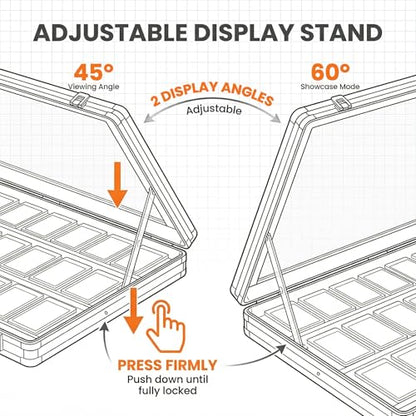 Card Display Case Aluminum Trade Show Display Case Large Portable Trading with Lock for Collectibles, Sports Cards. 34IN x 22IN - Silver - size: 34"X 22'-Silver