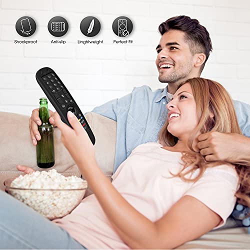 Silicone Case for LG AN-MR21GA / AN-MR22GA Remote Control [Shockproof] Anti-Slip Protective Cover for LG MR23GA MR24GN Magic Remote Case Sleeve Holder Protector Skin (Black) - color: Black