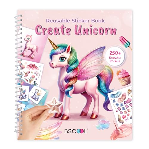 Unicorn Sticker Book Kids Activity Fashion Design Girls | Features 250+ reusable stickers and guided dress-up pages to spark creativity in children ages 5–8. - color: Dress Up - Unicorn