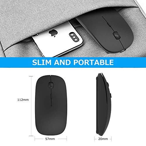 PEIBO Bluetooth Wireless Mouse for Laptop mac MacBook ipad MacBook air MacBook pro pc Desktop Computer Windows Chromebook Notebook (Black) - color: BLACK