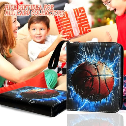 900 Pocket Zippered Basketball Card Binder, 9-Pocket Trading Card Album with 50 Removable Sleeves, PU Leather Waterproof Sports Card Holder for NBA Basketball Cards Storage Display Case Gift - size: 900 Pockets Basketball