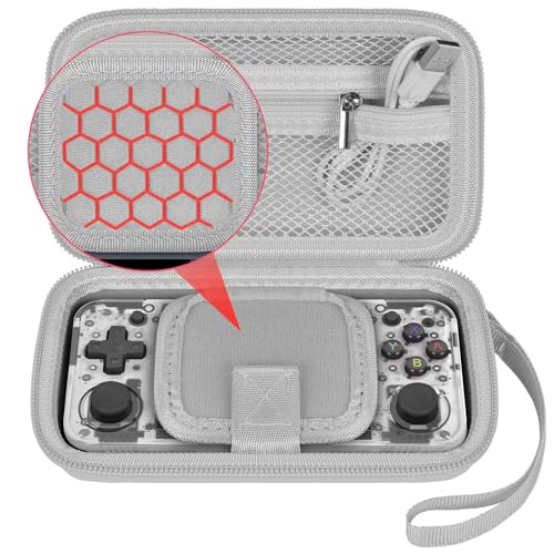 GWCASE Case for Anbernic RG35XX H RG28XX Retroid Game Console, Gray | 벨크로 스트랩 잠금 장치가 있는 맞춤형 핏 내부 트레이, 일상적인 휴대 및 여행, 캠프 또는 출퇴근을 위한 압력 방지 보호, 박스만 포함 - color: 회색.