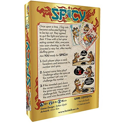HeidelBR Games Spicy Strategy Card Game | Bluffing Game for Adults & Kids | Family Game Night Fun | Ages 10+ | 2-6 Players | 15 Min Playtime