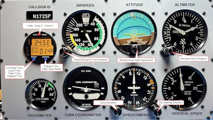 AltMot Flight Simulator Instrument Panel Six Pack - Includes software and integrated monitor