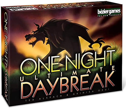 One Night Ultimate Daybreak by Bezier Games | Standalone Hidden Role Mystery with Social Deduction | App-Supported Bluffing Experience | 3-7 Players | 10 Minutes - style: Werewolf Daybreak