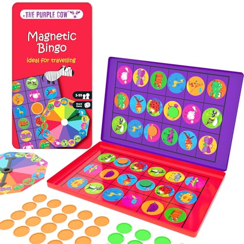 The Purple Cow Animal Bingo Game - Car Games , Airplane Games and Quiet Games - color: Animal Bingo