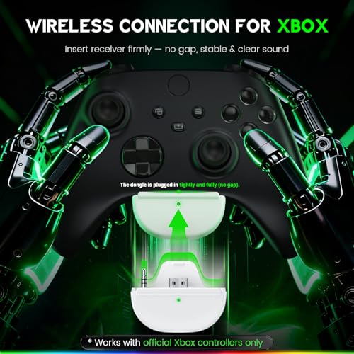 WESEARY Wireless Gaming Headset for Xbox Series X|S, Flux White | 2.4GHz Ultra-Low Latency Headset with Noise Cancelling Mic for PC, PS5/4, Switch, Mac, 3D Surround Sound, Bluetooth 5.4, 50Hr
