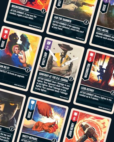 Restoration Games Unmatched Stars & Stripes | Strategy Board Game for 2 to 4 Players, American Legends Expansion with Miniatures, Unique Decks, 2 Battlefields, Ages 9+