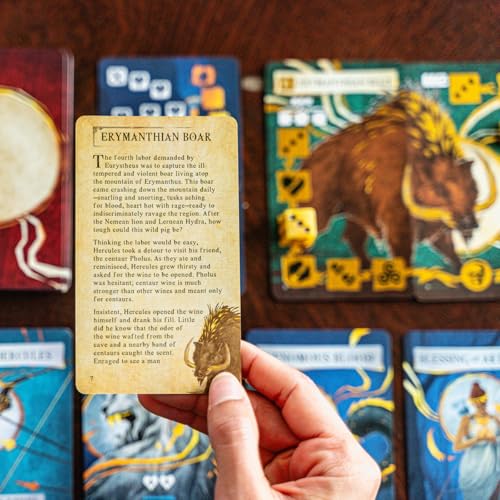 Envy Born Games Hercules and the 12 Labors – Solo Card & Dice Game | Mythology Strategy Adventure | Complete Epic Quests, Battle Monsters & Unlock Godhood | Immersive Board Game for Adults & Teens