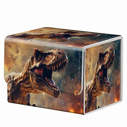 Strong Magnet Card Case Deck Box MTG Card Box Playing Card Box Magic Deck Box TCG Up to 200 Cards Creative Pattern Trading Card Storage Box for Collectible Card Games, A Mad Tyrannosaurus Rex dinosaur - color: A Mad Tyrannosaurus Rex dinosaur