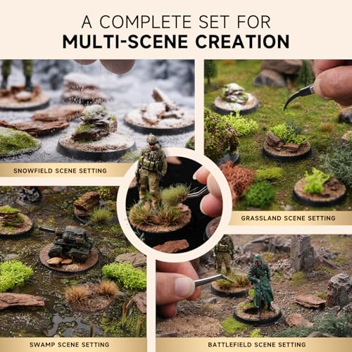 golden maple Basing Kit - Miniature Basing Material & Terrain, Static Grass | Static grass + basing glue kit — miniature basing material for miniature terrain, ready for model bases and dioramas