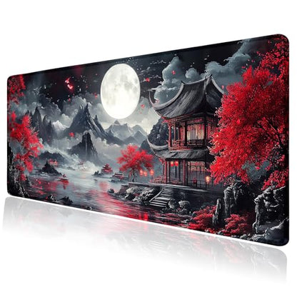 Large Mouse Pad, Desk Mat Computer Keyboard Pad Non-Slip Rubber Base Waterproof with Stitched Edges for Laptop Gaming, Office & Home 31.5 x 11.8 Inch (XL-14) - color: Xl-14